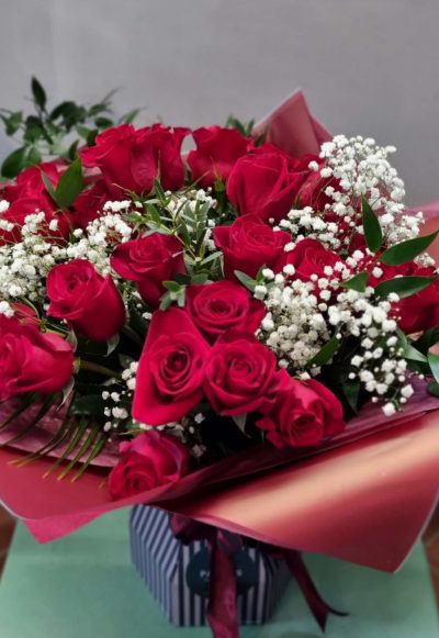 24 red roses Valentines Day