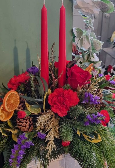 Red Candle Arrangement