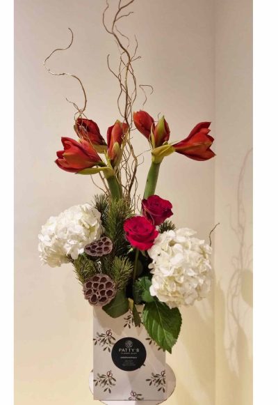 Christmas Deluxe Box with Glass Vase